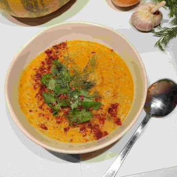 Vegan-суп из запечённых овощей в тыкве с миндалём | Vegan-Soup made of vegetables baked into pumpkin with almond