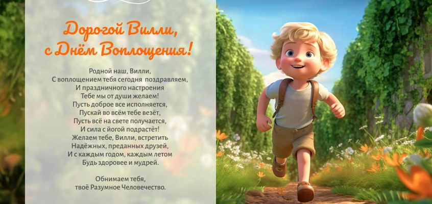 Разумное Человечество поздравляет Вилли, участника проекта Реконструкция, с Днём Рождения!