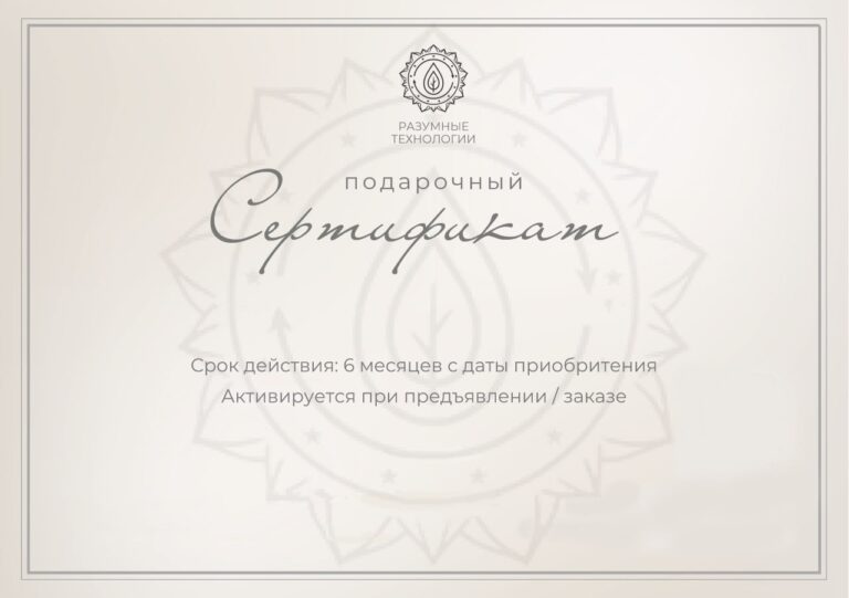 Подарочный сертификат от Разумных Технологий